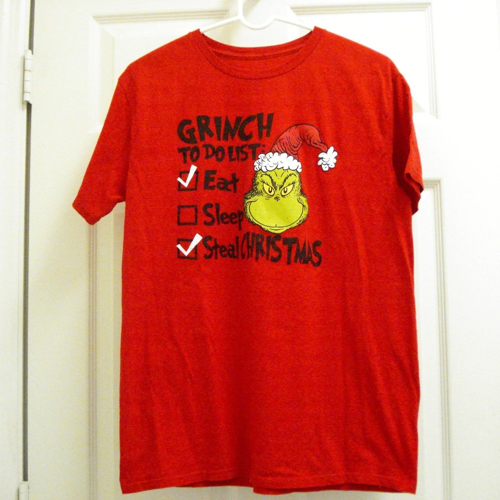 Grinch To Do List T-shirt Red Size Large
